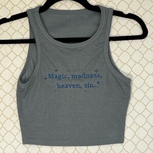 Blue taylor swift lyric cropped tank top